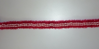 Zierband mit Perle 20mm (25 yard), Rot